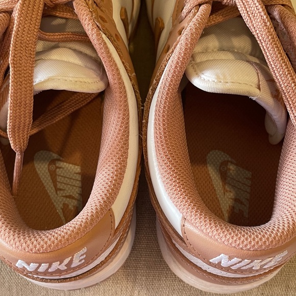 Nike Women's Low-Top Dunks Sneakers in Blush Pink and White - Picture 8 of 8